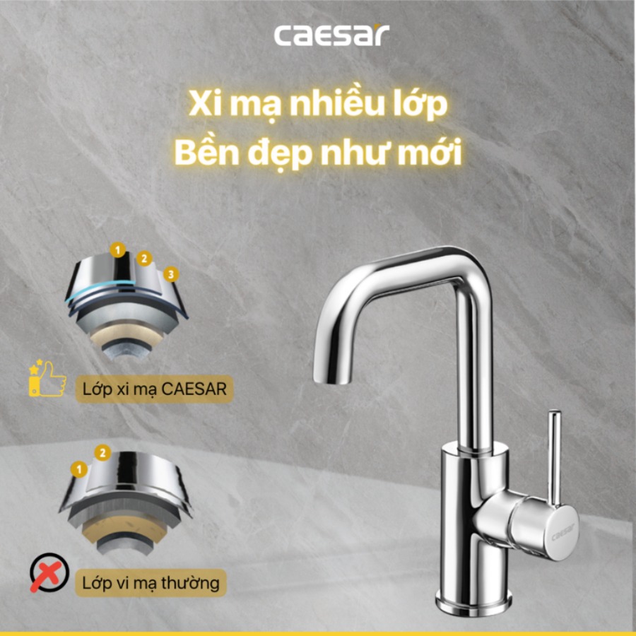 Vòi Lavabo Caesar B520CU Nóng Lạnh