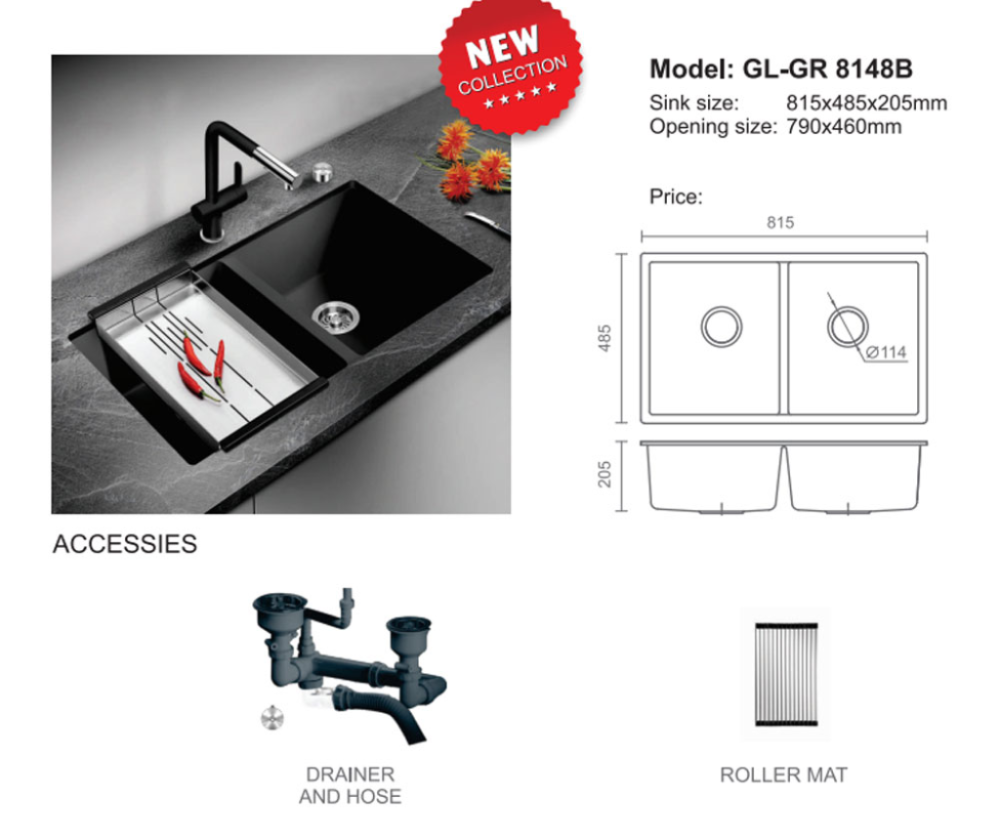 Chậu rửa bát Geler GL-GR8148B