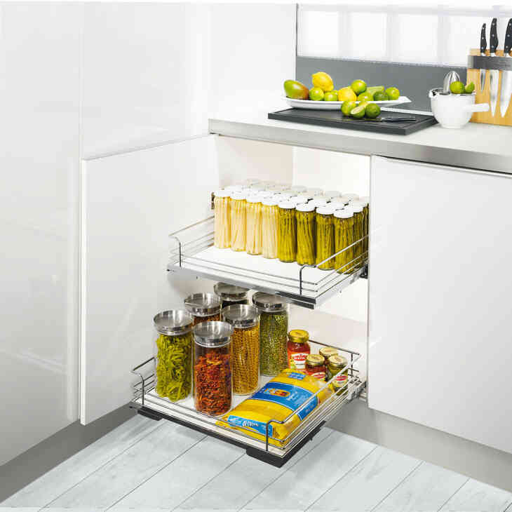 Giá kéo lọt lòng, cửa bản lề rộng Kessebohmer 600mm 540.26.667