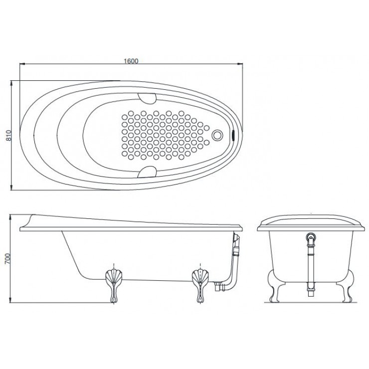 Bồn Tắm TOTO PPY1610HIPTE#S Ngọc Trai Đặt Sàn 1.6M