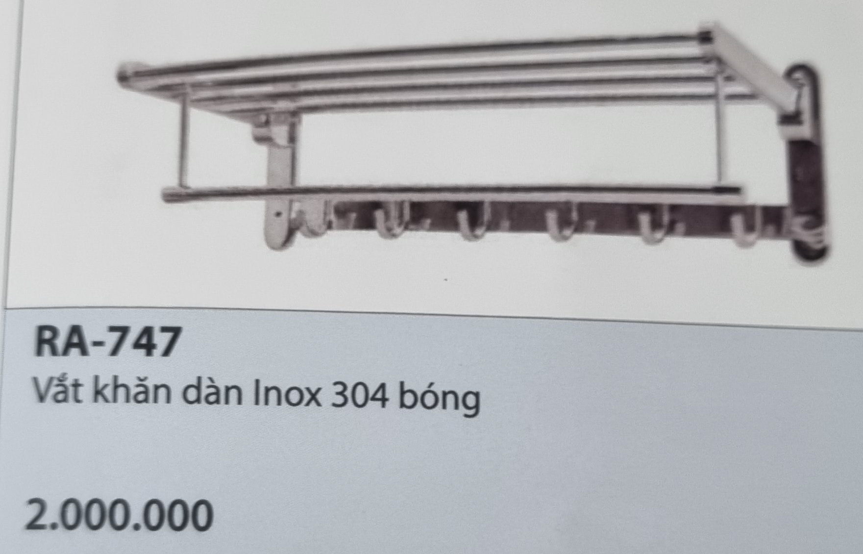 Thanh treo khăn giàn inox 304 bóng RA-747