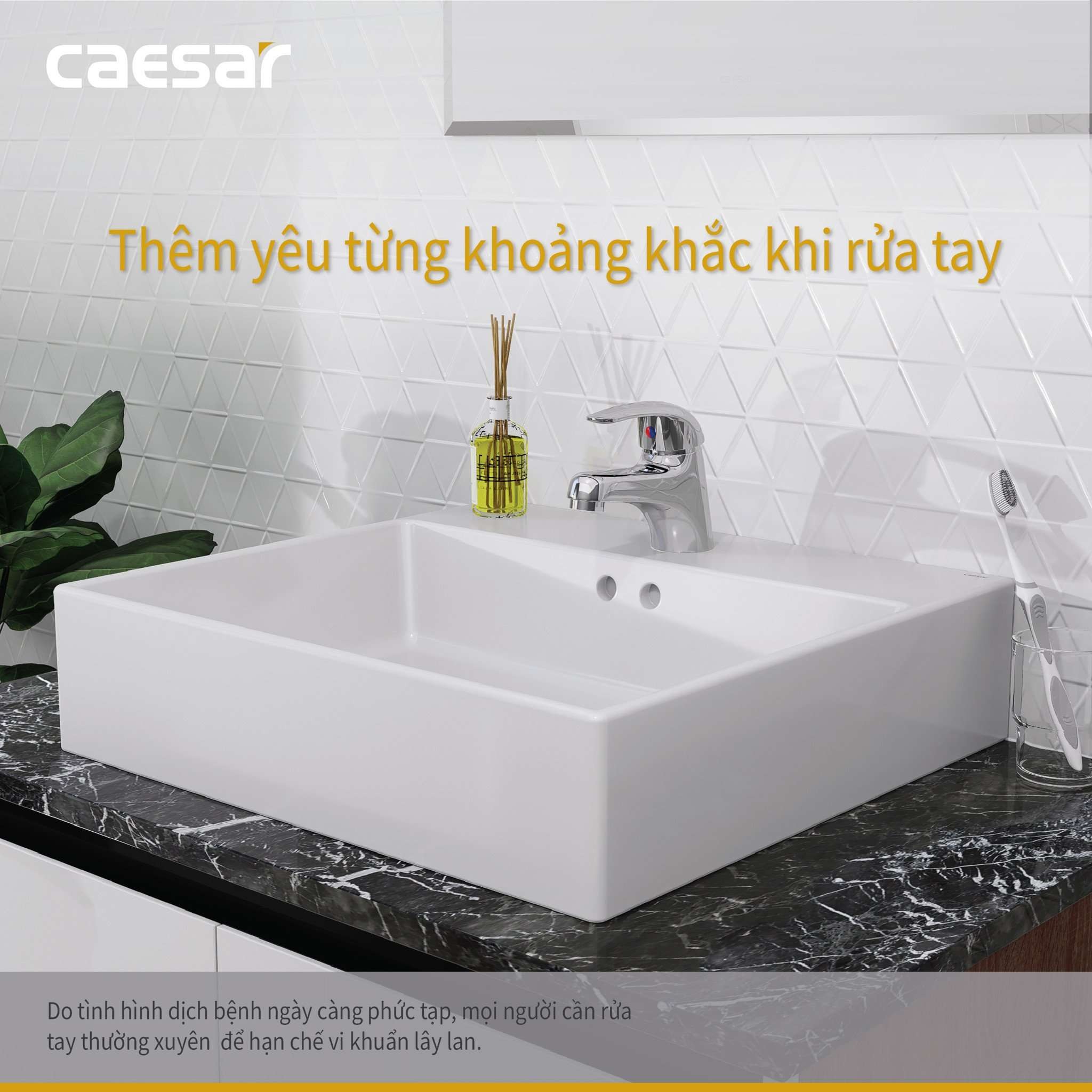 Vòi rửa lavabo nóng lạnh Caesar B260CU