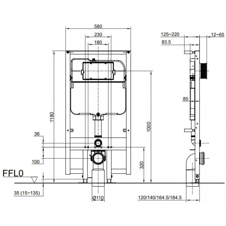 Két Nước Và Khung Âm Tường TOTO WH171A