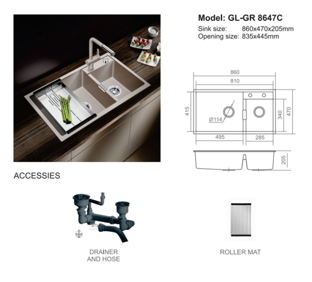 Chậu rửa bát Geler GL-GR8647C