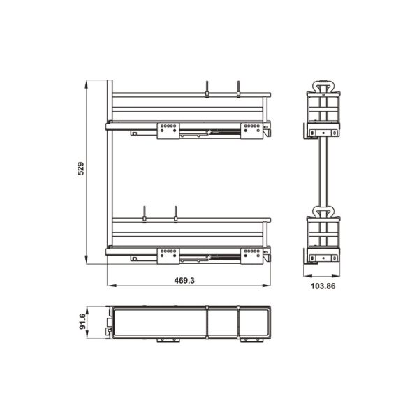 GIÁ CHAI LỌ OMERO 150 HAFELE 200MM PHIÊN BẢN TRÁI 549.20.891