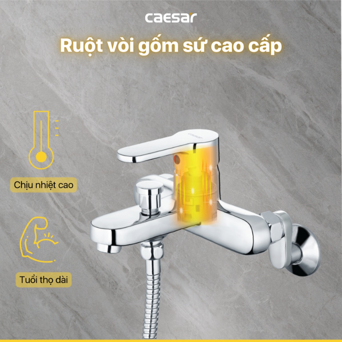 Vòi sen nóng lạnh Caesar S573C