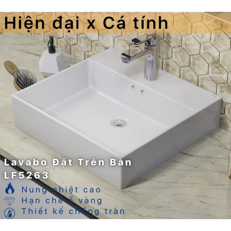 Chậu Rửa Lavabo CAESAR LF5263 Đặt Bàn Chữ Nhật