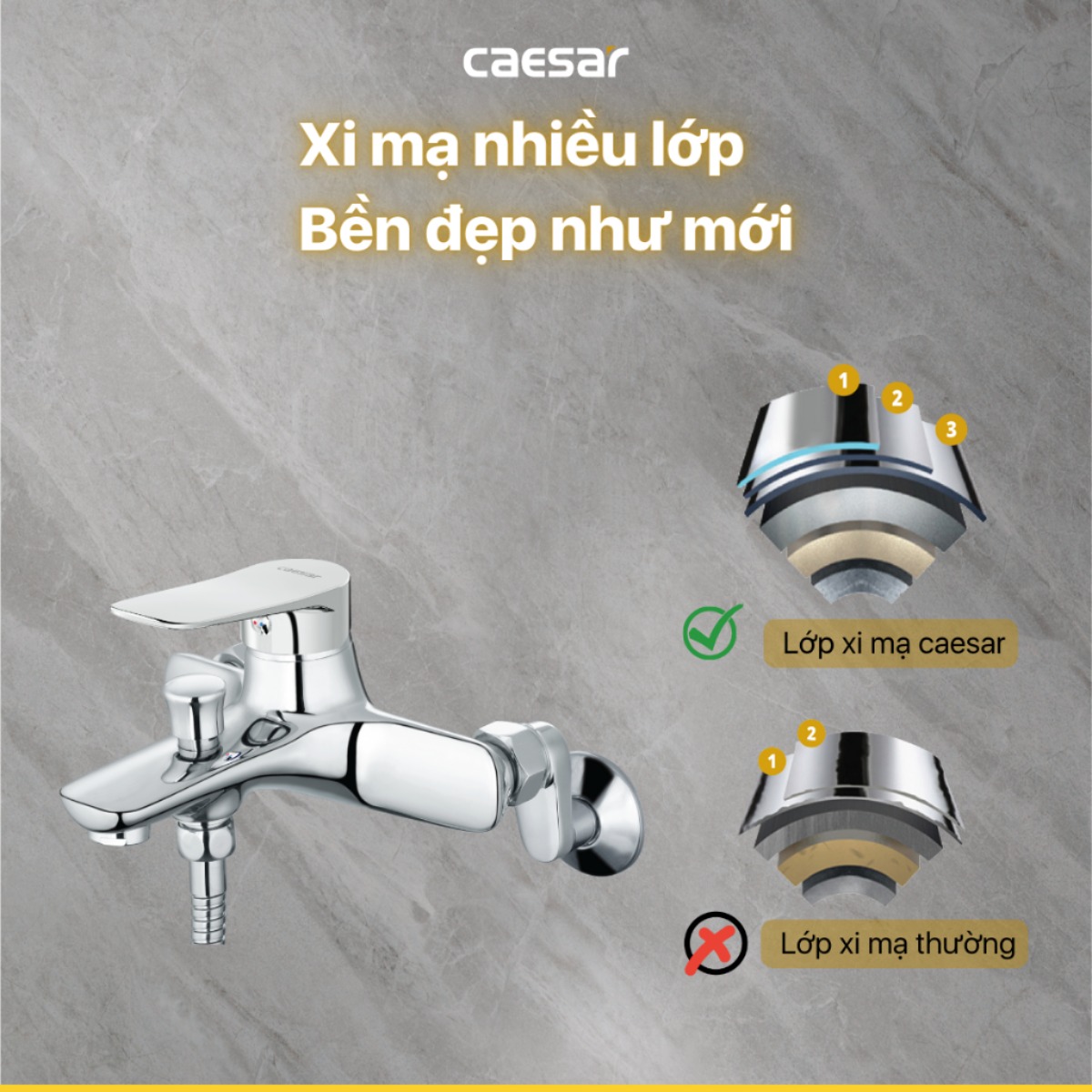 Vòi hoa sen tắm Caesar S563C