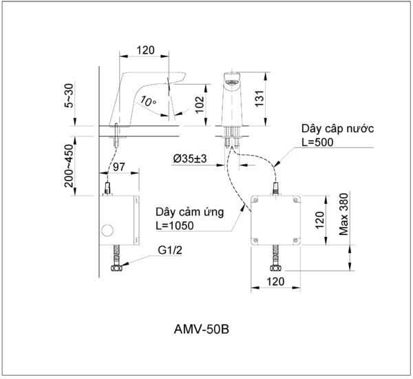 Vòi lavabo cảm ứng INAX AMV-50B