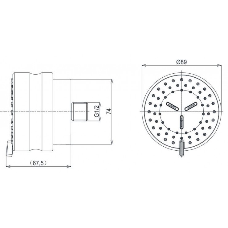 Đầu Phun Sen Âm Tường TOTO TBW07017A 2 Chế Độ