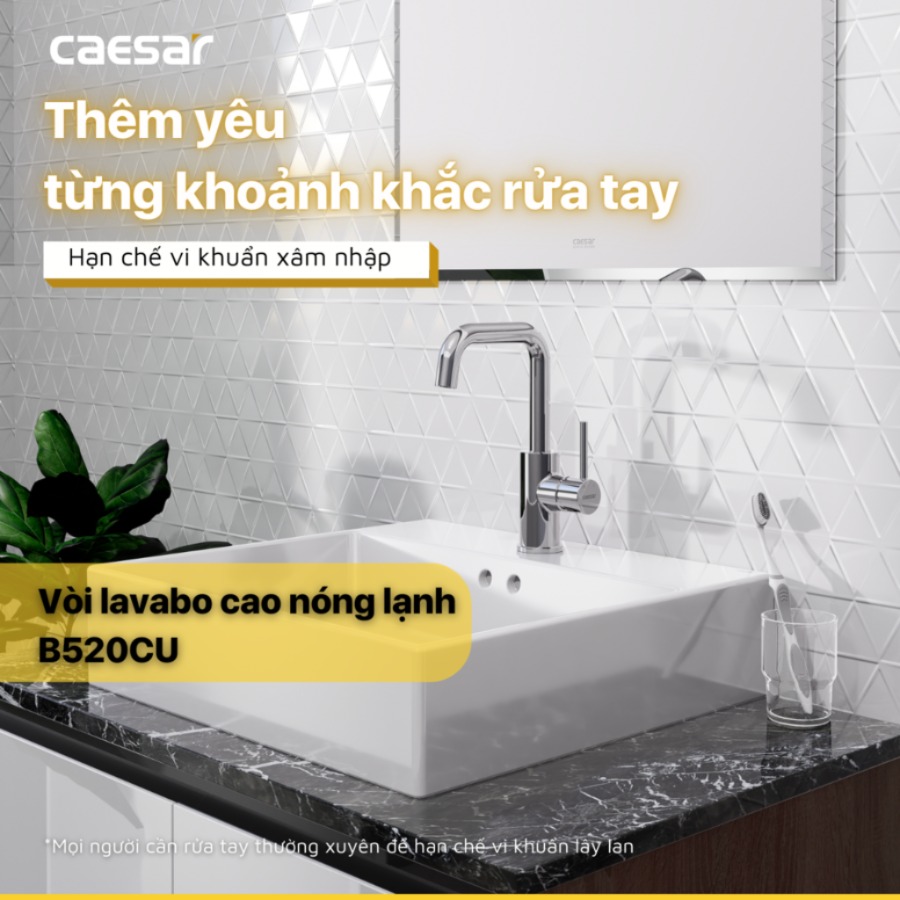 Vòi Lavabo Caesar B520CU Nóng Lạnh