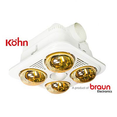 Đèn sưởi nhà tắm âm trần Braun BU04G không điều khiển