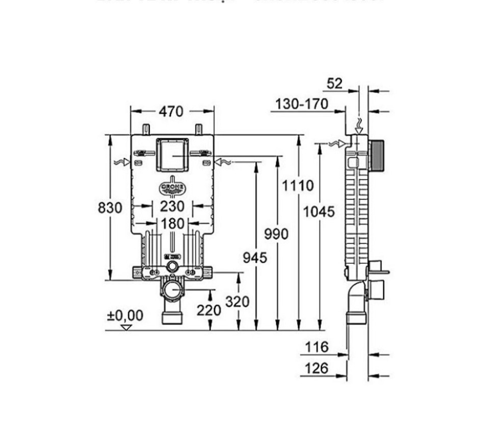 Két nước âm tường GROHE 38643001