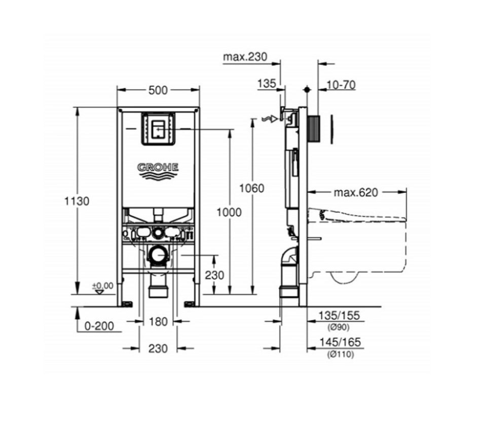 Két nước âm tường GROHE 39596000