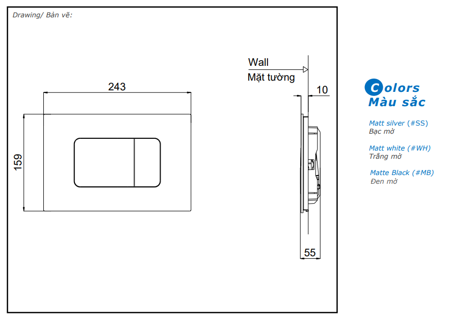 Mặt nạ xả nhấn TOTO MB170PSS