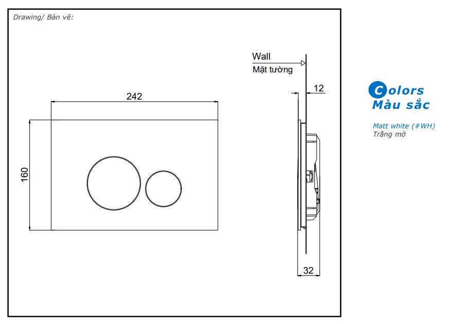 Mặt nạ xả nhấn TOTO HMB176G