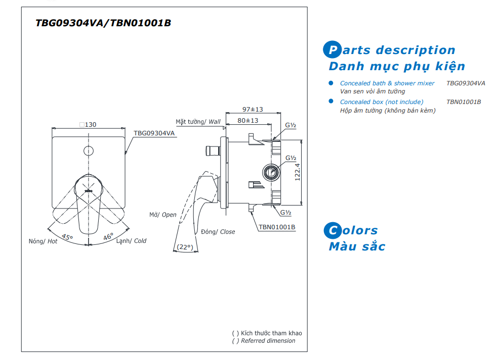 Van Điều Chỉnh Nóng Lạnh TOTO TBG09304V/TBN01001B
