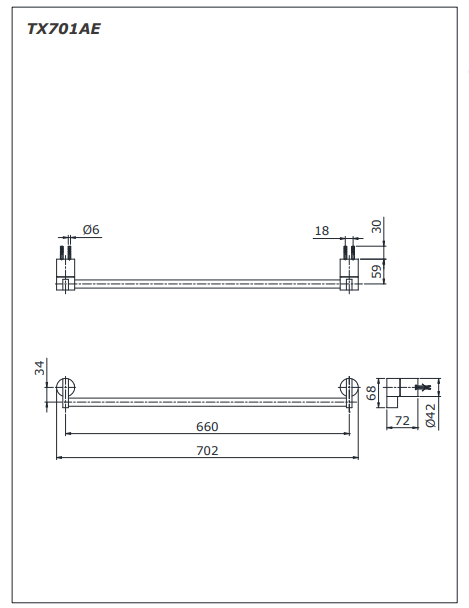 Thanh vắt khăn đơn TOTO TX701AE