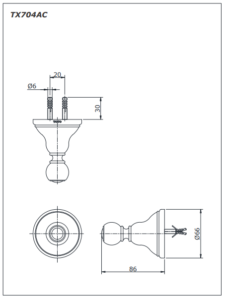 Móc áo đơn TOTO TX704AC