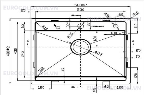 Chậu rửa bát Eurogold EUS55848