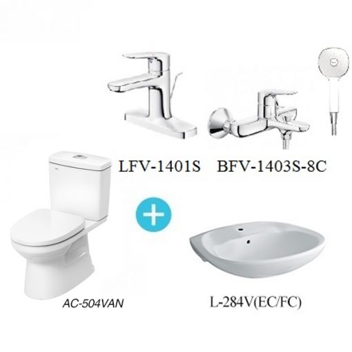 Combo Bồn cầu Inax AC-504VAN＋L-284V+LFV-1401S+BFV-1403S-8C