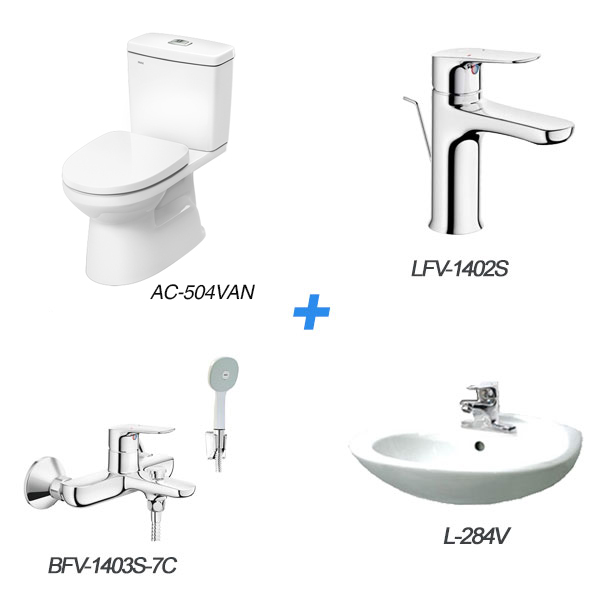 Combo Bồn cầu Inax AC-504VAN＋L-284V+LFV-1402S+BFV-1403S-7C