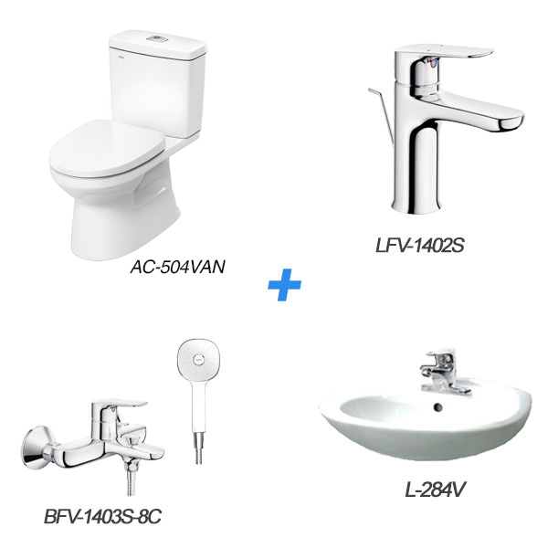 Combo Bồn cầu Inax AC-504VAN＋L-284V+LFV-1402S+BFV-1403S-8C