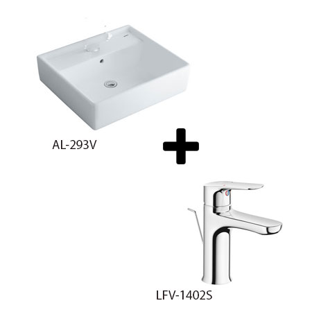 Chậu lavabo kèm vòi rửa Inax AL-293V + LFV-1402S