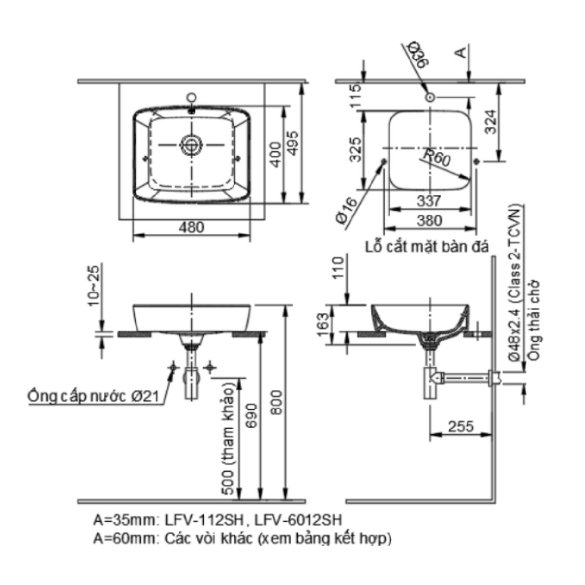 Chậu rửa lavabo đặt bàn INAX AL-369V (AL369V)