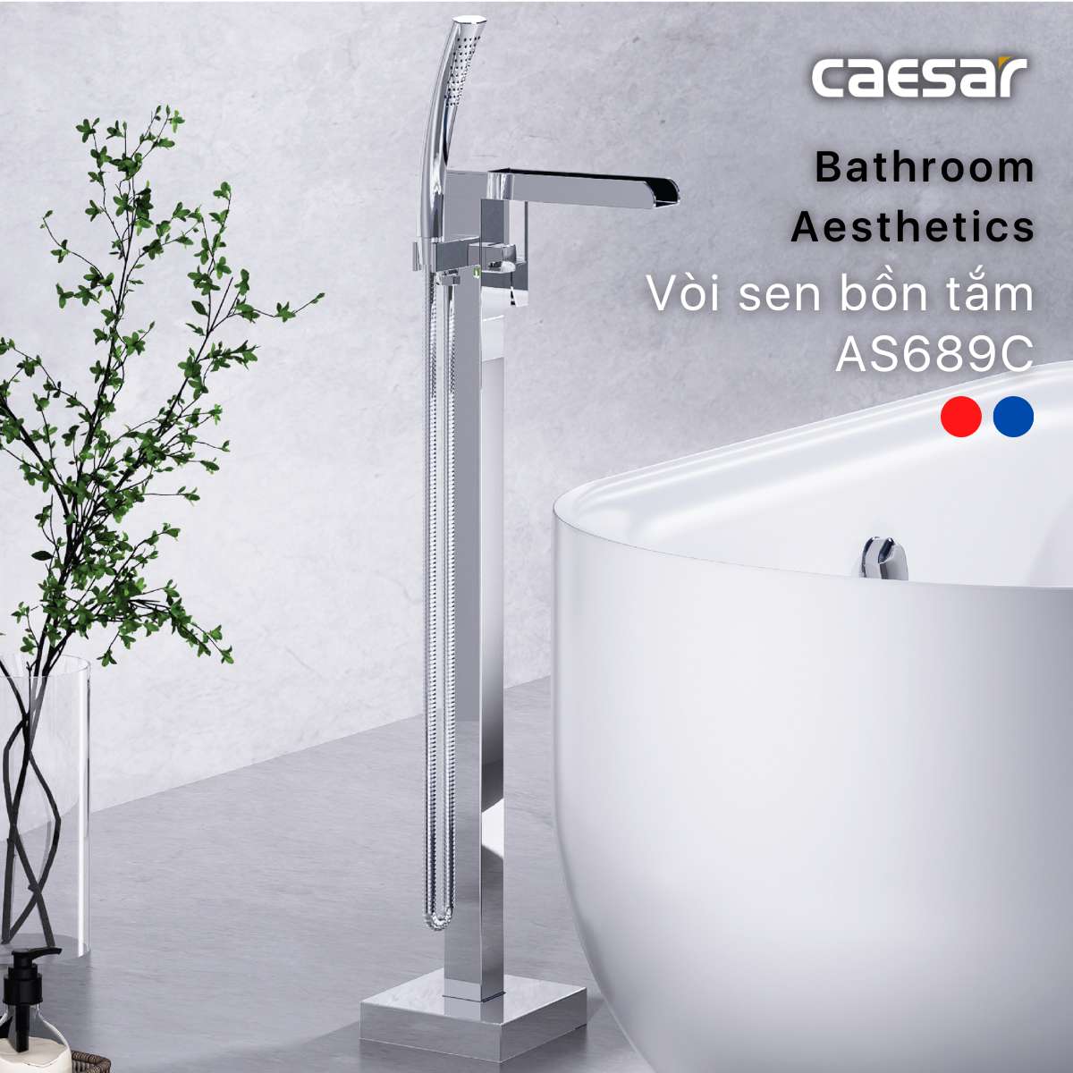 Vòi Sen Đứng Bồn Tắm CAESAR AS689C