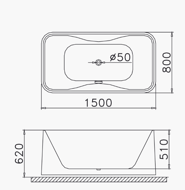 Bồn tắm nằm có chân yếm Caesar AT0950