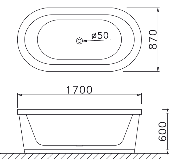 Bồn tắm nằm cao cấp Caesar AT6170