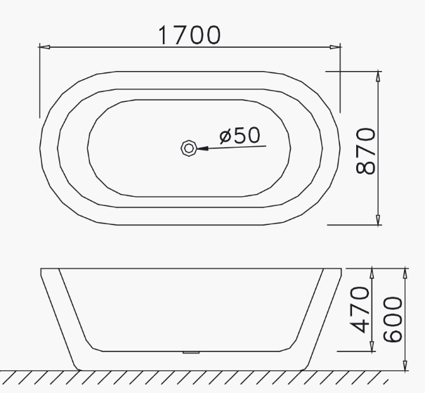 Bồn tắm nằm Caesar AT6270 có chân yếm