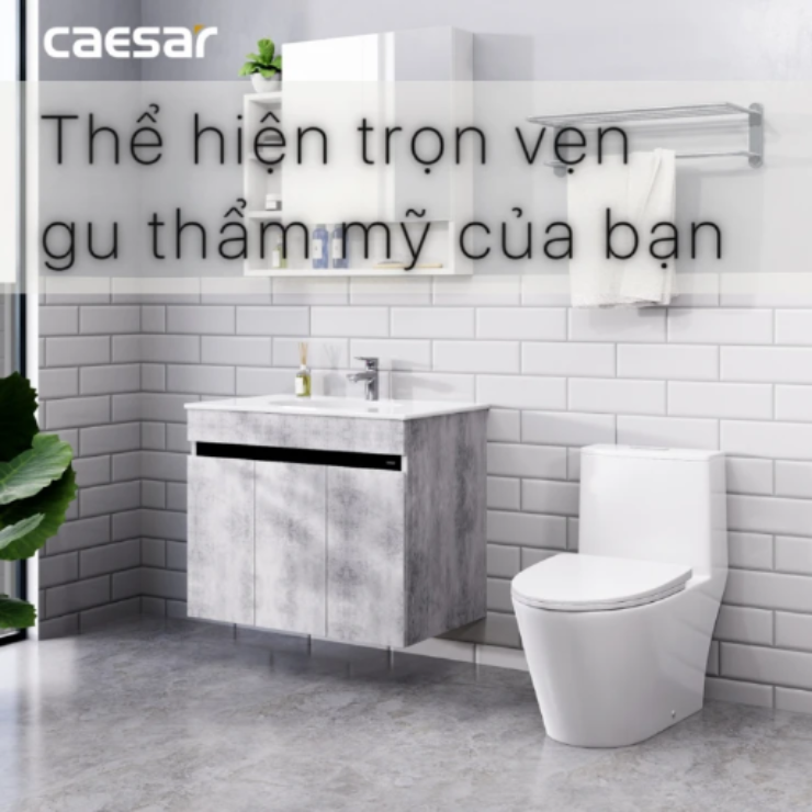 Bộ Tủ Lavabo Caesar LF5026/EH05026ASV Màu Xám Treo Tường