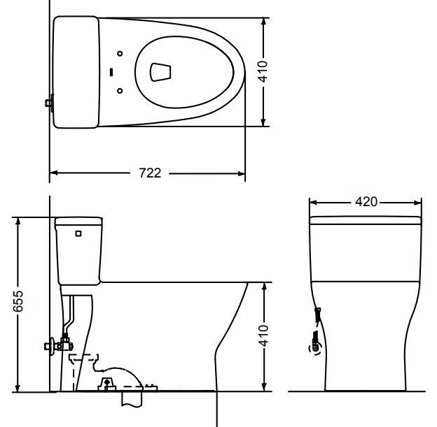 Bồn Cầu Một Khối TOTO MS188VKE4 Kèm Nắp Rửa Cơ Eco-washer TCW1211A