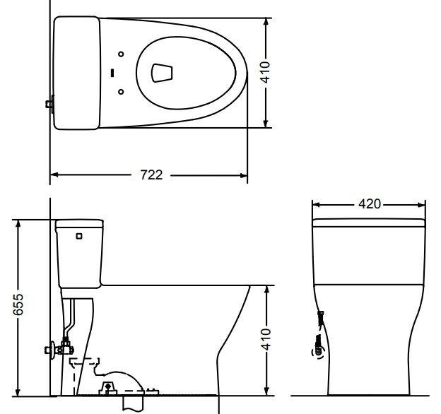 Bàn Cầu Một Khối TOTO MS188VKW16 Kèm Nắp Điện Tử WASHLET Dòng C2