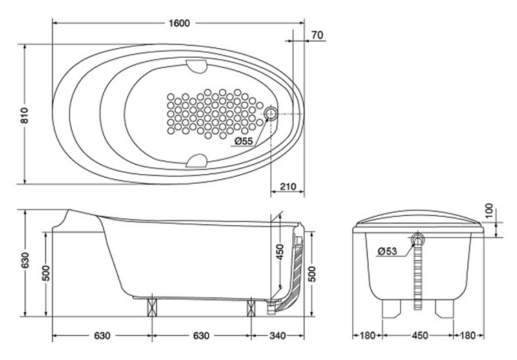 Bồn Tắm Xây TOTO PPY1610HPTES Ngọc Trai Có Tay Vịn