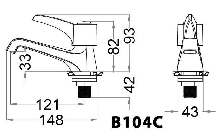 Vòi rửa lavabo nước lạnh Caesar B104C
