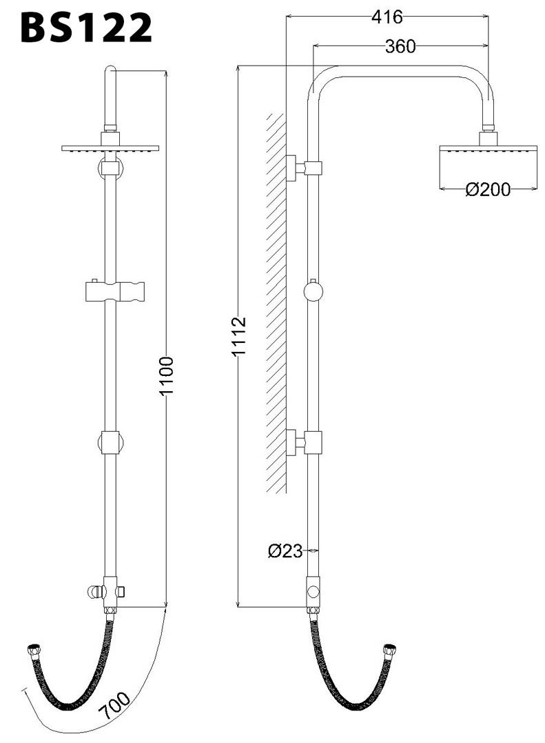 Cây sen tắm đứng Caesar BS122