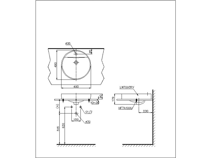 Chậu lavabo đặt bàn TOTO LT700CTR