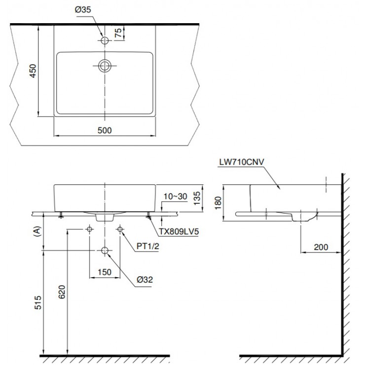 Chậu rửa đặt bàn TOTO LT710CTR