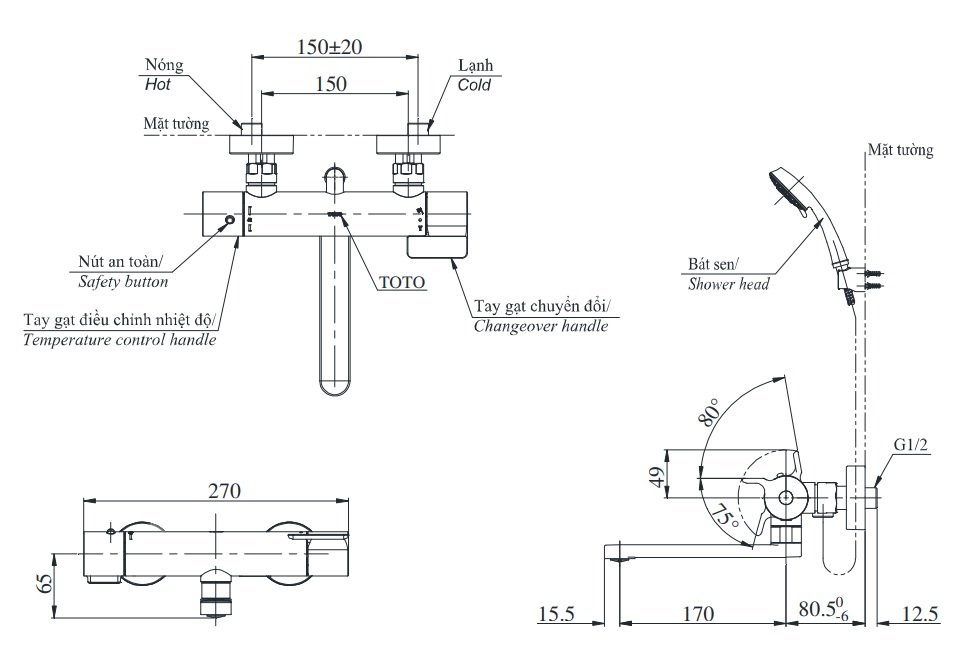 Sen Tắm Nhiệt Độ TOTO TBV03427V