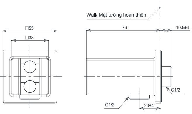 Gác sen kèm cút nối tường TOTO TBW08010A