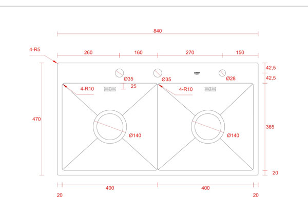 Chậu rửa bát Geler GL ECO-8447