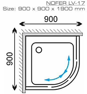 Phòng tắm vách kính Nofer LV-17P (Đế ngọc trai)