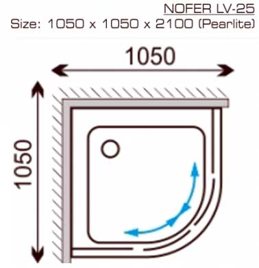 Phòng tắm vách kính Nofer LV-25P (đế ngọc trai)