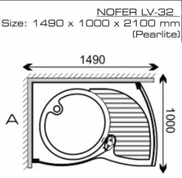Phòng tắm vách kính Nofer LV-32P-A (Đế ngọc trai)