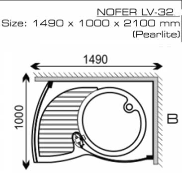 Phòng tắm vách kính Nofer LV-32P-B (Đế ngọc trai)