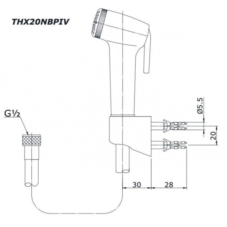 Vòi xịt toilet nhựa TOTO THX20NBPIV