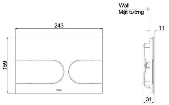 Mặt nạ xả nhấn TOTO MB175MSS